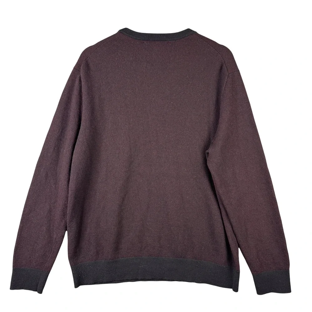 Banana Republic Merino Birdseye Sweater XL Italian Wool Burgundy Old Money